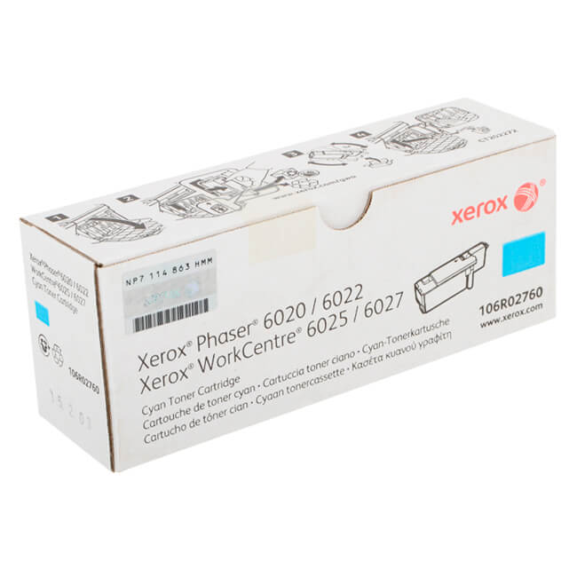 Toner Xerox 106R02760 Cyan 1,000 páginas