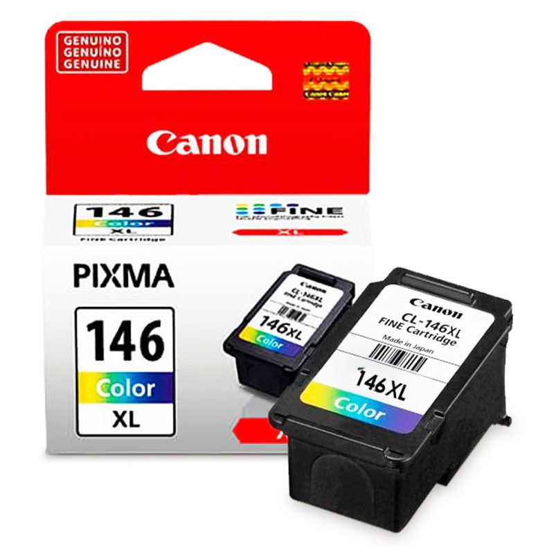 Cartucho de tinta Canon CL-146XL, color.