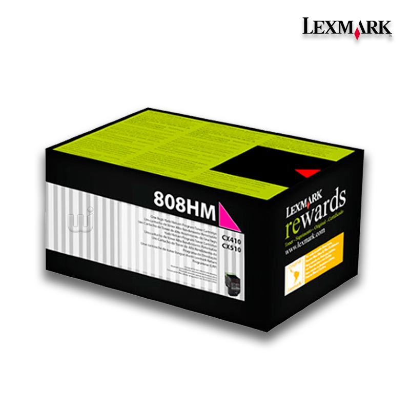Tóner Lexmark 80C8HM0 (808HM) Magenta 3,000pag