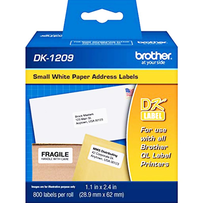 Brother - Rollo De Etiquetas DK1209 (29 Mm X 62 Mm) (800 Etiquetas)
