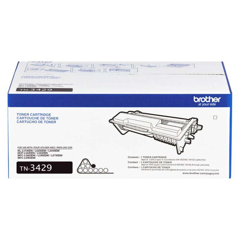 Toner Brother TN-3429 Negro, Rendimiento 3,000 paginas
