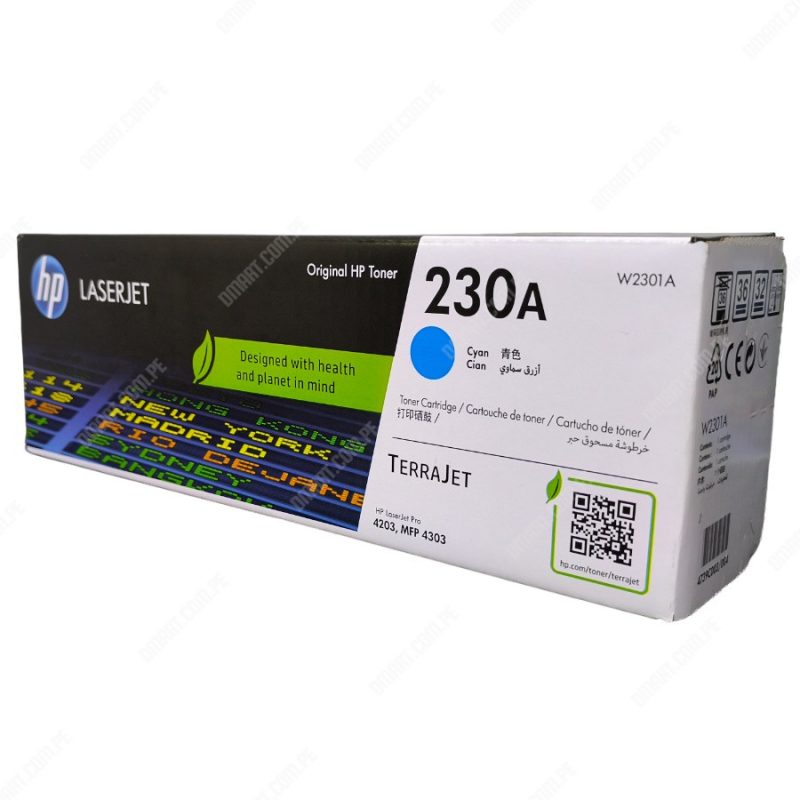 Toner Hp 230A W2301A Cyan Laserjet Pro 4203, Mfp 4303